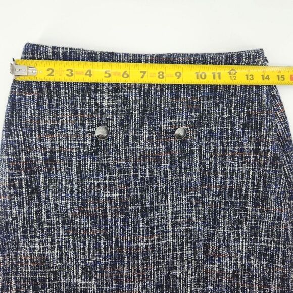 Loft Petites Tweed Wool Mini Wrap Skirt Women Size 2P Retro Glam Office Academia - Picture 6 of 10